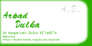 arpad dulka business card